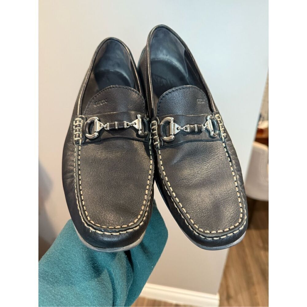 Geox Men’s Black Leather Loafer 42